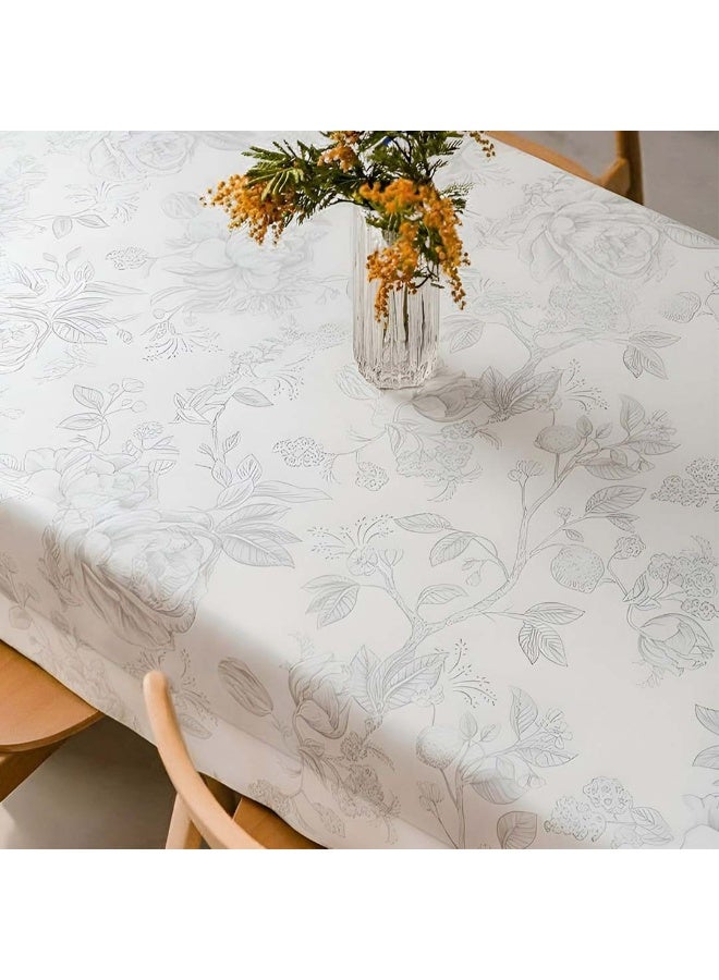 إنشز هوم مفرش طاولة لتناول الطعام بلون رمادي فاتح مزين برسمة أشجار (لساعة 6 أشخاص) 160 × 245 سم - Image 1